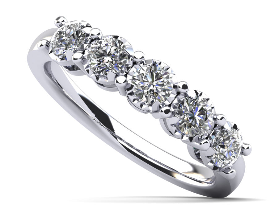 Diamond Crown Anniversary Ring Lab-Grown Diamond  with 0.24 ct.(finished) 2.3mm