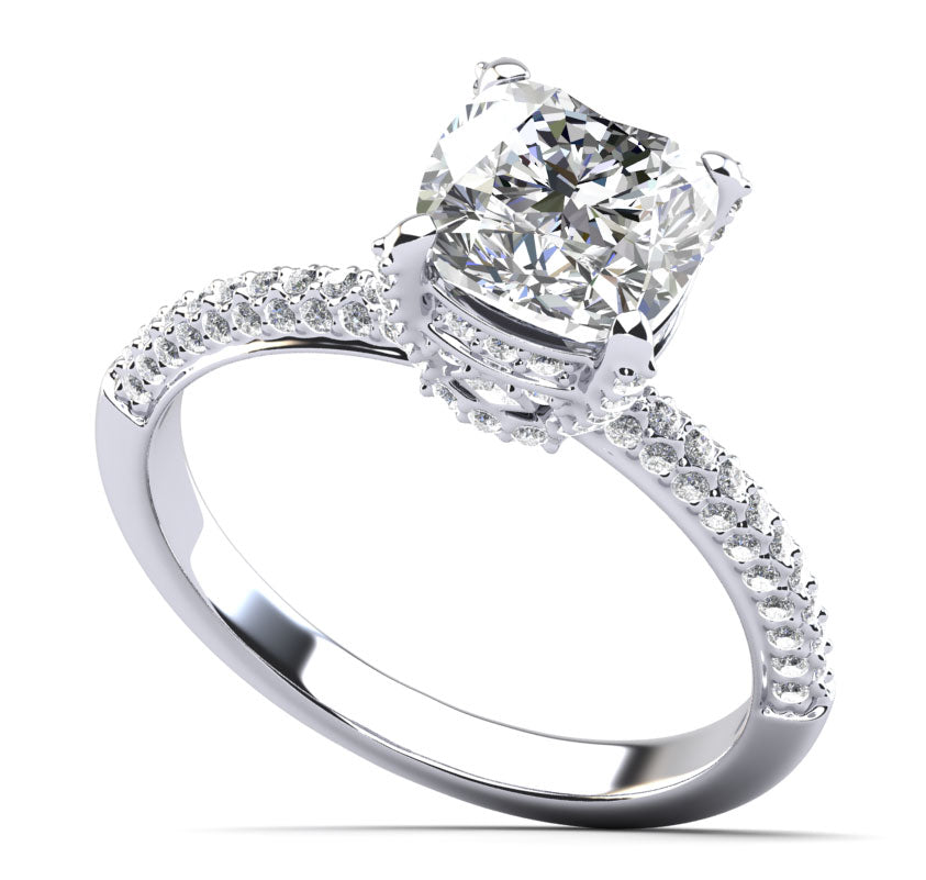 Luxury Diamond Engagement Ring Lab-Grown Diamond  with 1.43 ct. (1.00 ct. center diamond)