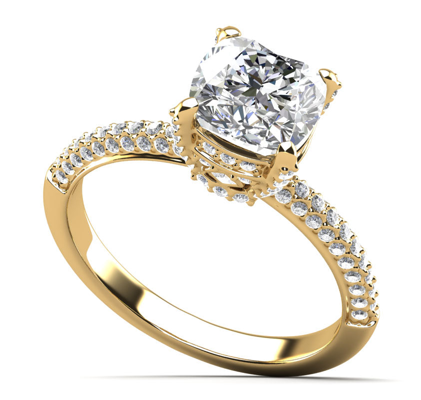 Luxury Diamond Engagement Ring Lab-Grown Diamond  with 1.43 ct. (1.00 ct. center diamond)