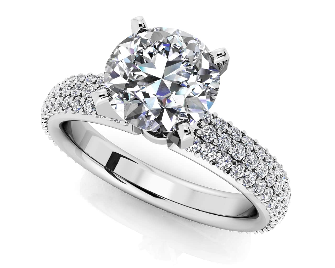 Eternally Yours Four Prong Engagement Ring Lab-Grown Diamond  with 2.29 ct. (1.25 ct. center diamond)