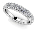 Triple Row Pave Diamond Eternity Band Lab-Grown Diamond  with 1.38 ct.(finished) 1.3mm