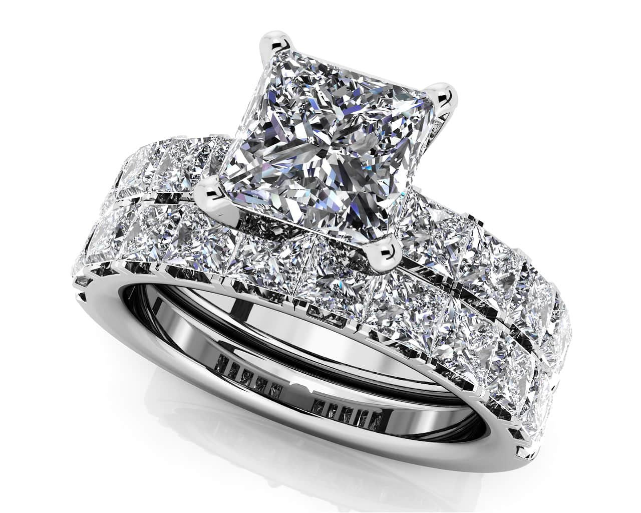 Princess Allure Diamond Bridal Set Lab-Grown Diamond  with 2.95 ct. (0.75 ct. center diamond)