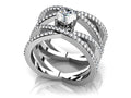 Quad Strand Diamond Wedding Anniversary Ring Lab-Grown Diamond  with 1.19 ct.(finished) 1.1mm, 5mm