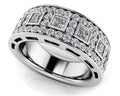 Princess Cut Four Row Diamond Ring Lab-Grown Diamond  with 1.41 ct.(finished) 1.4mm, 2.5mm