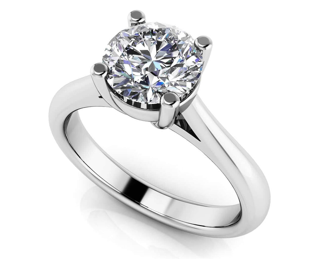 Classic Four Prong Round Cut Solitaire Ring Lab-Grown Diamond  with 0.50 ct. (0.50 ct. center diamond)