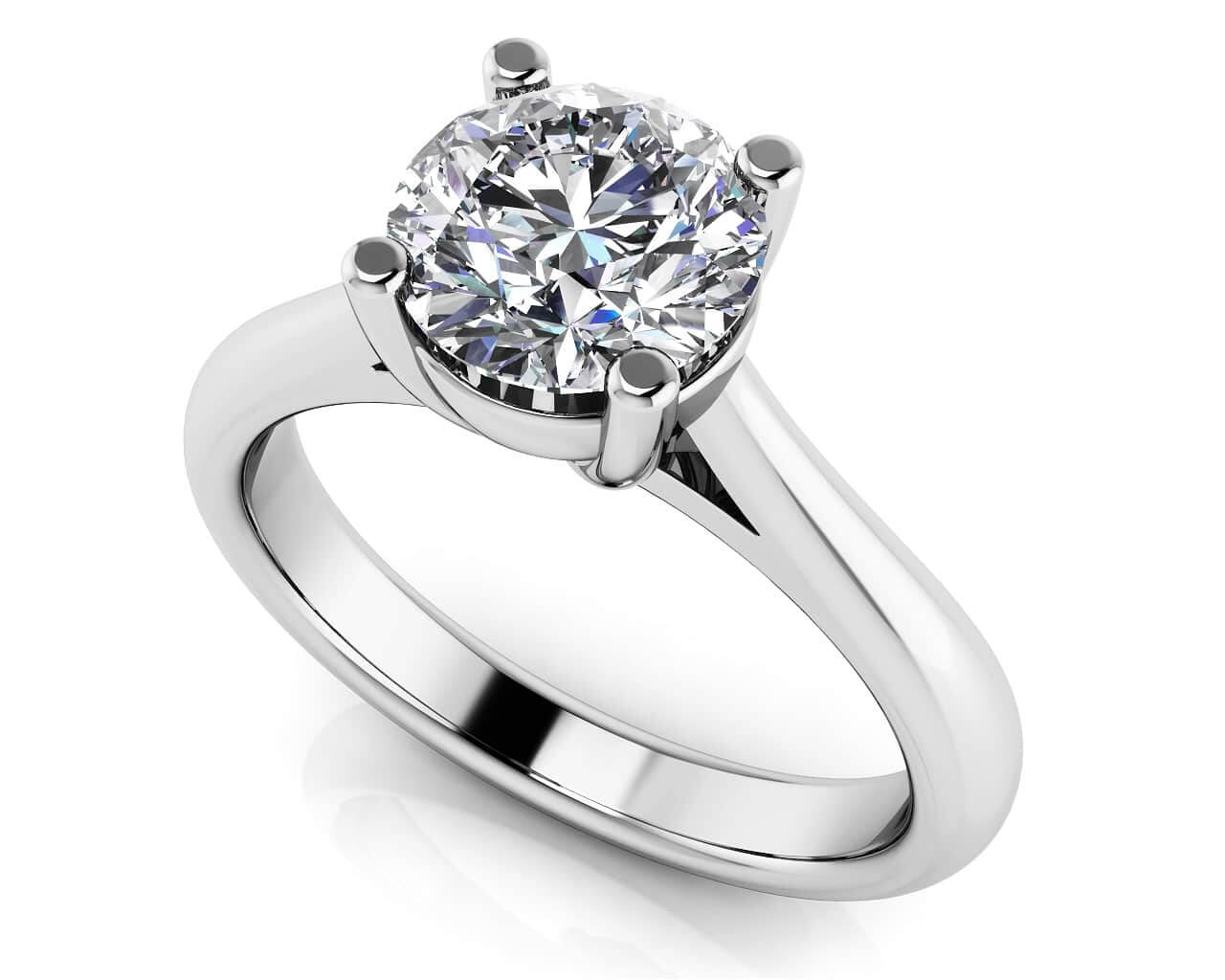 Classic Four Prong Round Cut Solitaire Ring Lab-Grown Diamond  with 0.75 ct. (0.75 ct. center diamond)