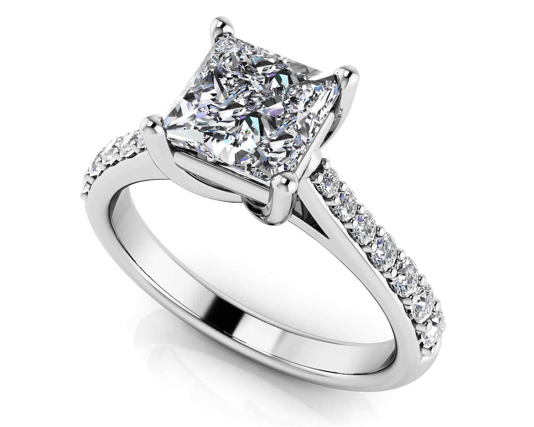 Timeless Princess Cut Engagement Ring Lab-Grown Diamond  with 1.79 ct. (1.50 ct. center diamond)