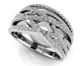 Prong Set Designer Diamond Anniversary Ring Lab-Grown Diamond  with 0.88 ct.(finished) 1.1mm