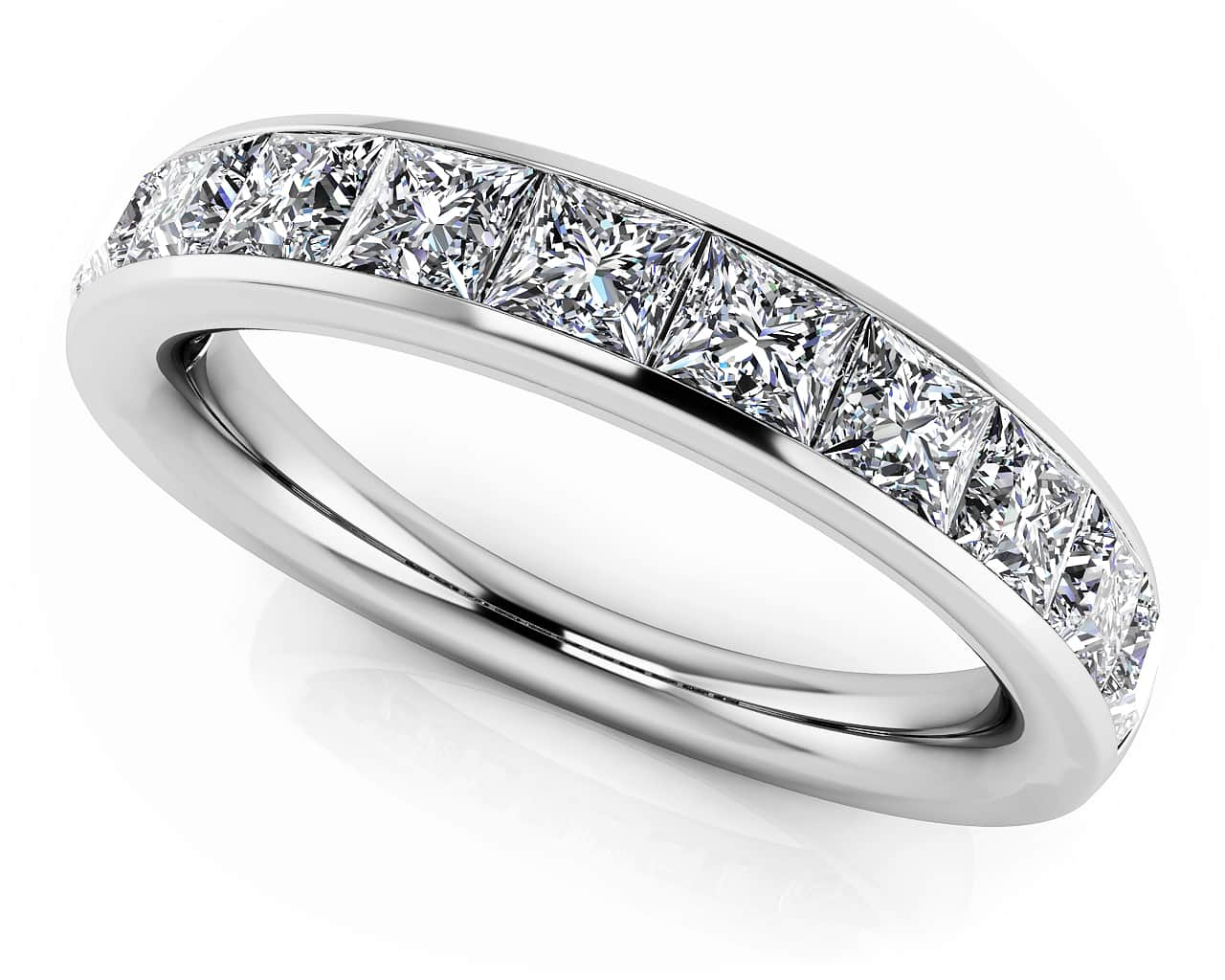 Elegant Princess Cut Anniversary Band Lab-Grown Diamond  with 1.71 ct.(finished) 3mm