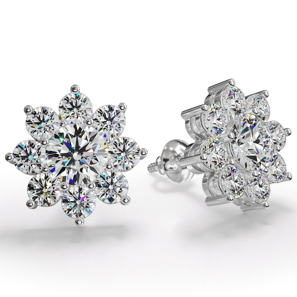 Radiant Elegance Stud Earrings Lab-Grown Diamond  with 4.88 ct.(finished) 3.6mm, 6.5mm