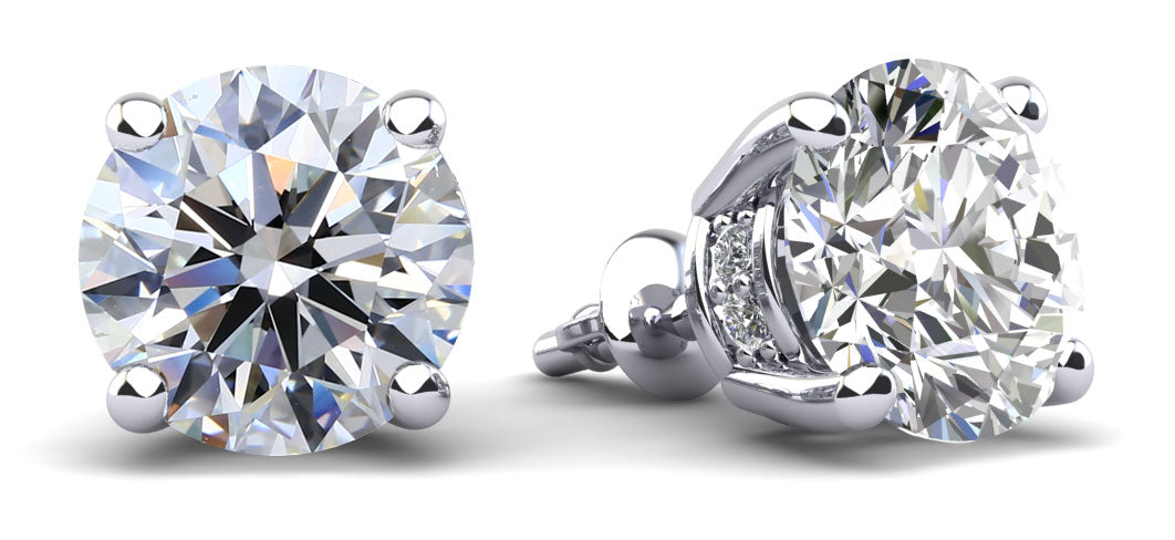 Brilliant Stud Earrings with Side Diamonds Diamond  with 3.11 ct. (2X1.50 ct. center diamonds)