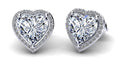 Halo Heart Diamond Stud Earrings Lab-Grown Diamond  with 3.26 ct. (2X1.50 ct. center diamonds)