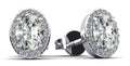 Halo Oval Diamond Stud Earrings Lab-Grown Diamond  with 2.20 ct. (2X1.00 ct. center diamonds)