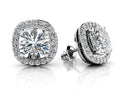 Ravishing Cushion Cut Diamond Studs Lab-Grown Diamond  with 3.31 ct. (2X1.50 ct. center diamonds)