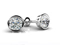 Bezel Set Round Diamond Stud Earrings Diamond  with 3.00 ct.(finished) 7.4mm