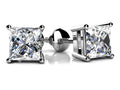 Princess Cut Diamond Stud Earrings Diamond  with 2.00 ct.(finished) 5.5mm