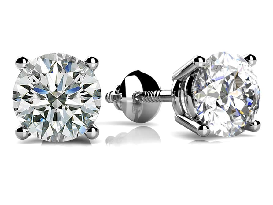 Classic Four Prong Diamond Studs Diamond  with 4.00 ct.(finished) 8.2mm