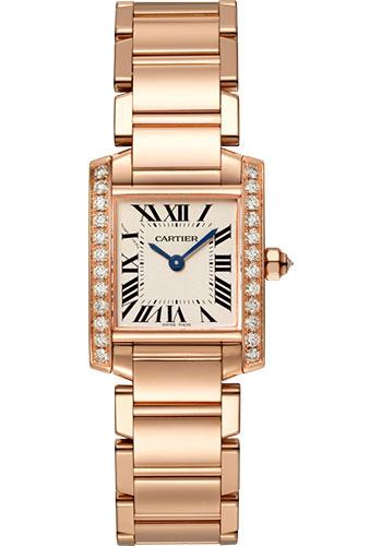 Cartier Tank Francaise Watch - 25 mm Pink Gold Diamond Case - WJTA0022