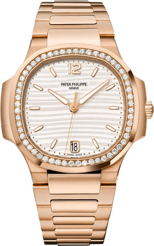 Patek Philippe Nautilus Ladies Rose Gold Silver Dial | 7118/1200R-001