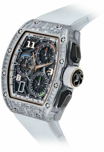 Richard Mille Lifestyle Flyback Chronograph White Gold Full Baguette Set Diamonds | RM72-01 (9)