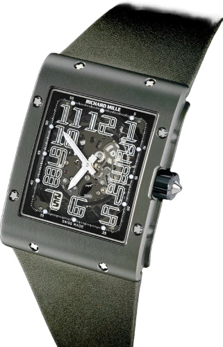 Richard Mille Automatic Winding Extra Flat Titalyt Titanium Green Leather Strap | RM016 (3)