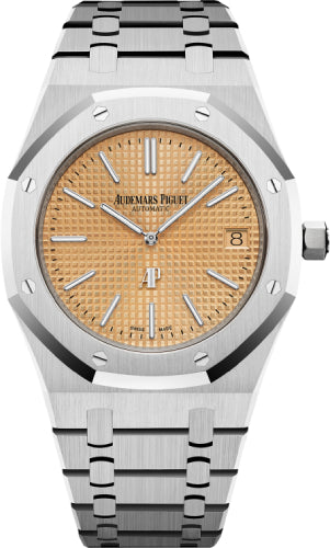 Audemars Piguet Royal Oak "Jumbo" Extra-Thin White Gold Rose Gold Dial | 15202BC.OO.1240BC.01