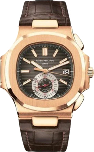 Patek Philippe Nautilus Flyback Chronograph Date Rose Gold Black Brown Dial | 5980R-001